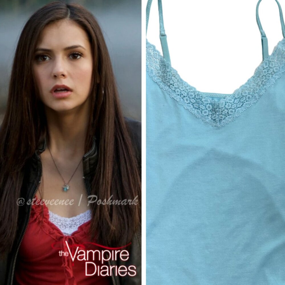 Jockey V-Neck Camisole in Blue ALT ASO Elena Gilbert
